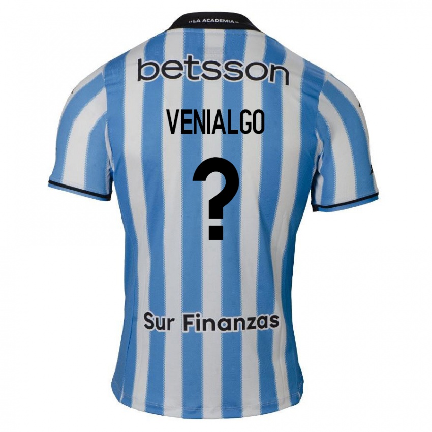 Criança Camisola Ezequiel Venialgo #0 Azul Branco Preto Principal 2024/25 Camisa