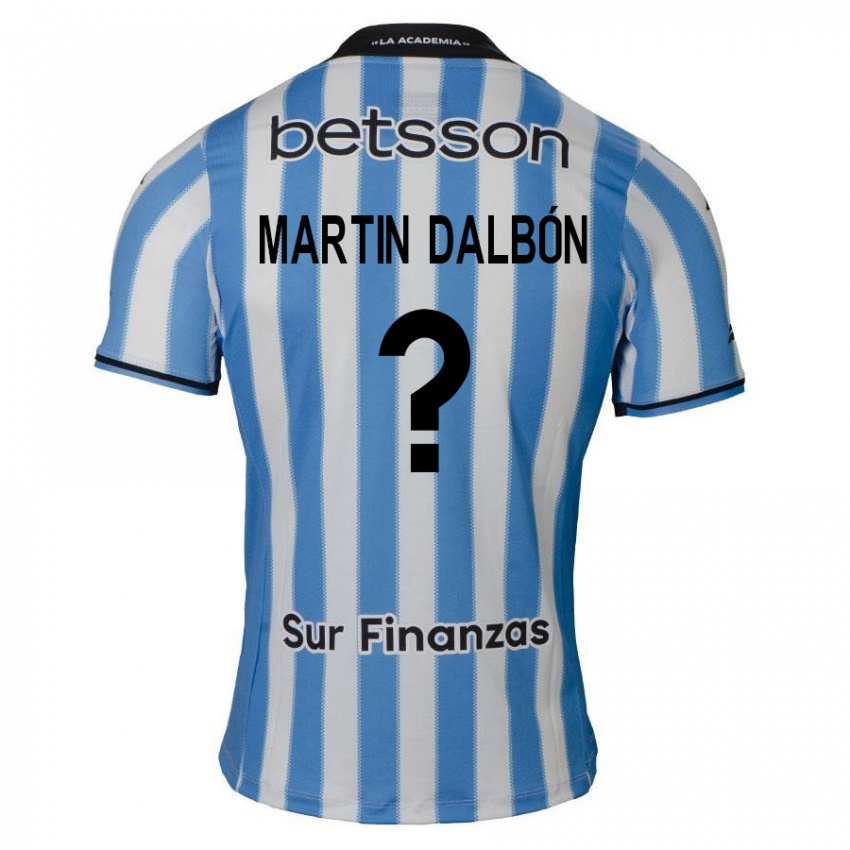 Criança Camisola Juan Martin Dalbón #0 Azul Branco Preto Principal 2024/25 Camisa