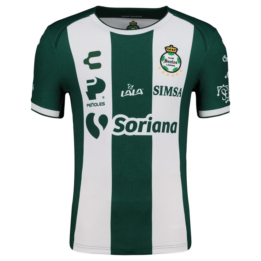 Criança Camisola Diego Vargas #240 Verde Branco Principal 2024/25 Camisa