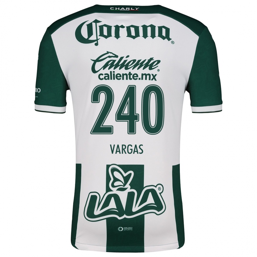 Criança Camisola Diego Vargas #240 Verde Branco Principal 2024/25 Camisa