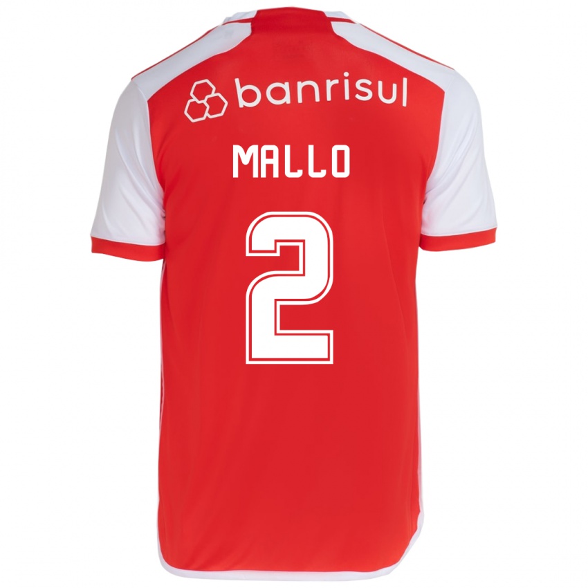 Criança Camisola Hugo Mallo #2 Vermelho Branco Principal 2024/25 Camisa