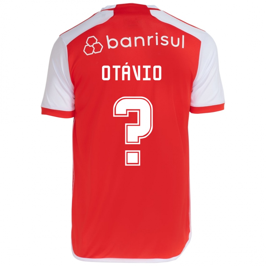 Criança Camisola Luis Otávio #0 Vermelho Branco Principal 2024/25 Camisa