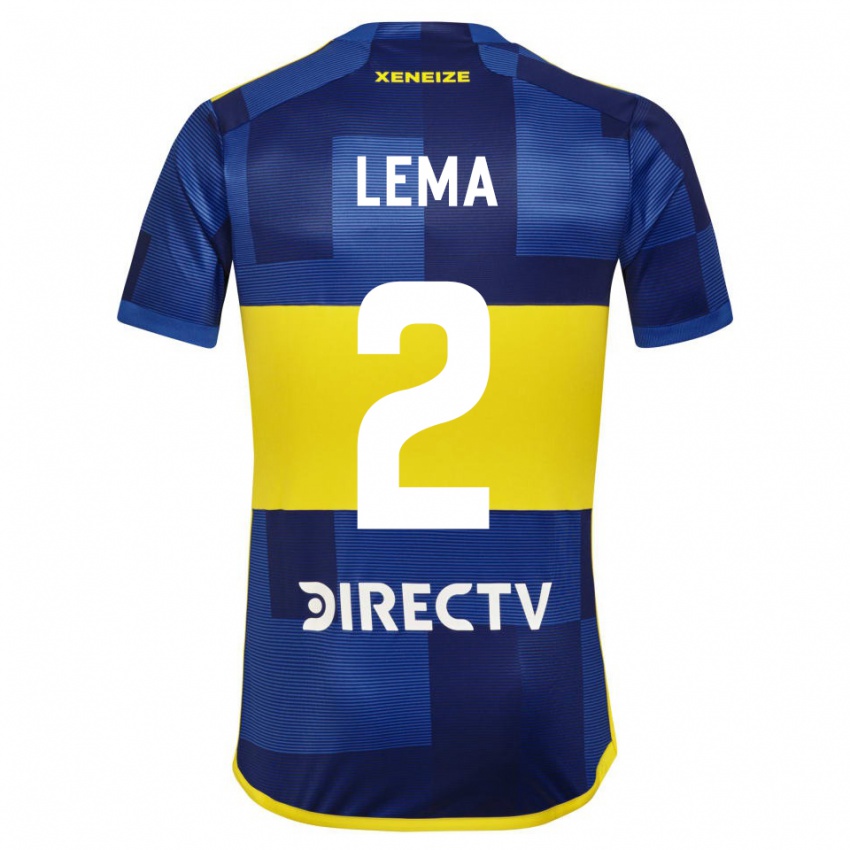 Criança Camisola Cristian Lema #2 Azul Amarelo Principal 2024/25 Camisa