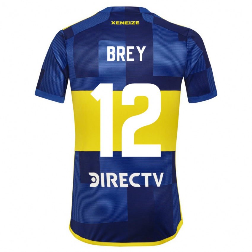 Criança Camisola Leandro Brey #12 Azul Amarelo Principal 2024/25 Camisa