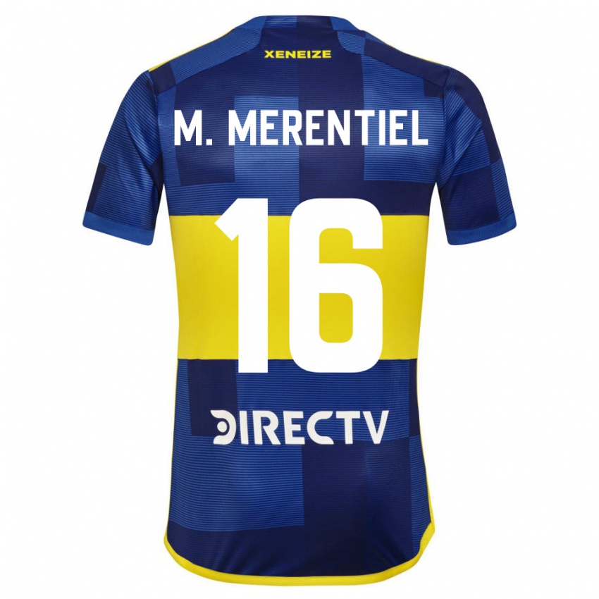 Criança Camisola Miguel Merentiel #16 Azul Amarelo Principal 2024/25 Camisa