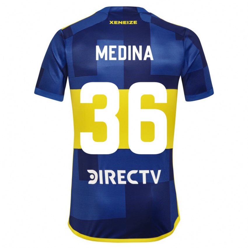 Criança Camisola Cristian Medina #36 Azul Amarelo Principal 2024/25 Camisa