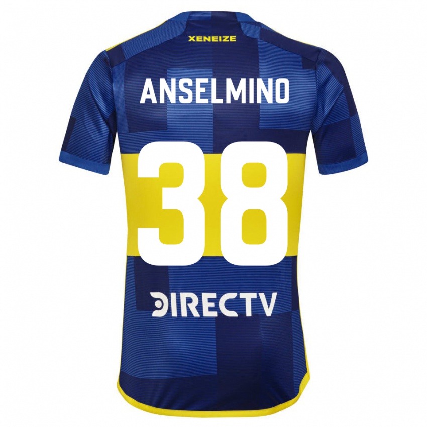 Criança Camisola Aarón Anselmino #38 Azul Amarelo Principal 2024/25 Camisa