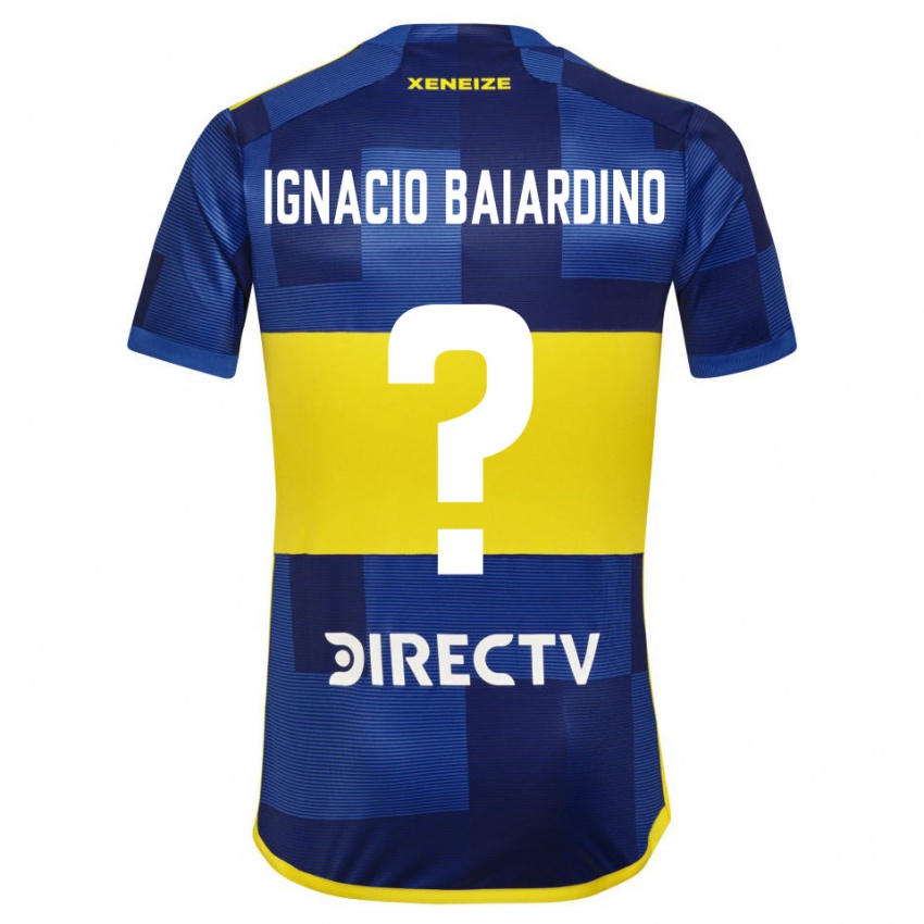 Criança Camisola Juan Ignacio Baiardino #0 Azul Amarelo Principal 2024/25 Camisa