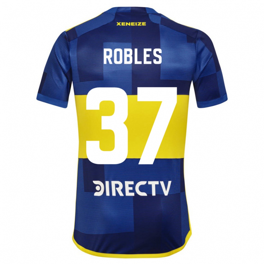 Criança Camisola Sebastian Diaz Robles #37 Azul Amarelo Principal 2024/25 Camisa