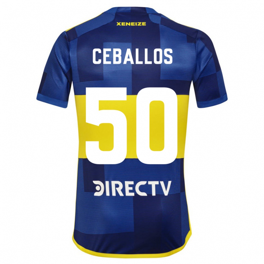 Criança Camisola Julián Ceballos #50 Azul Amarelo Principal 2024/25 Camisa