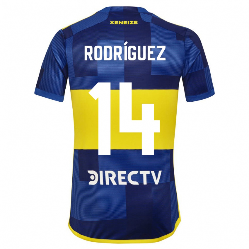 Criança Camisola Isaías Rodríguez #14 Azul Amarelo Principal 2024/25 Camisa