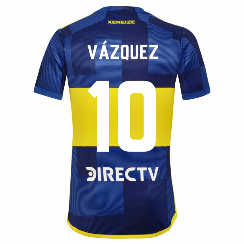 Criança Camisola Lucas Vázquez #10 Azul Amarelo Principal 2024/25 Camisa