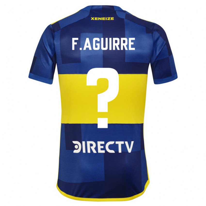 Criança Camisola Federico Aguirre #0 Azul Amarelo Principal 2024/25 Camisa