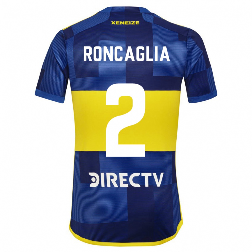 Criança Camisola Facundo Roncaglia #2 Azul Amarelo Principal 2024/25 Camisa