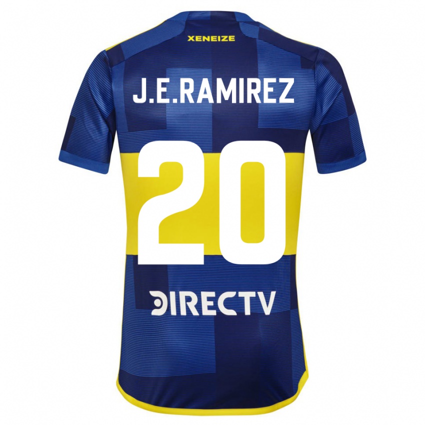 Criança Camisola Juan Edgardo Ramirez #20 Azul Amarelo Principal 2024/25 Camisa