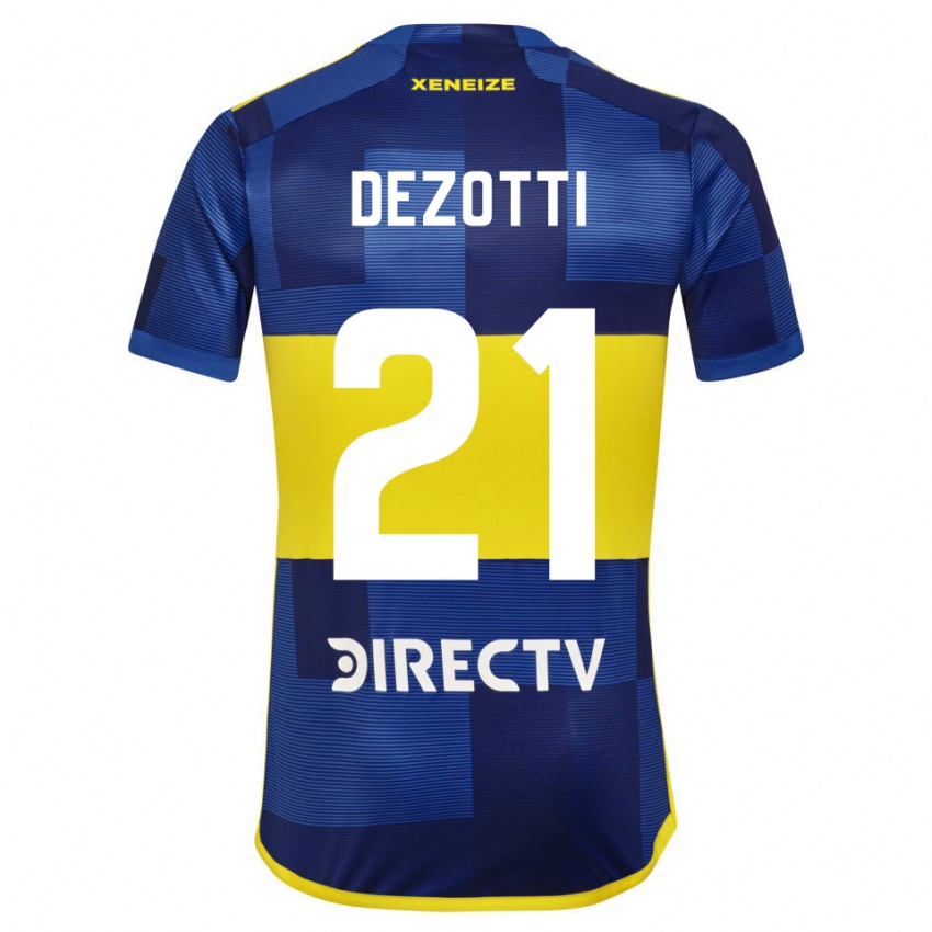 Criança Camisola Martina Dezotti #21 Azul Amarelo Principal 2024/25 Camisa