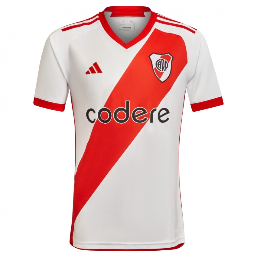 Criança Camisola Agustin Palavecino #8 Branco Vermelho Principal 2024/25 Camisa