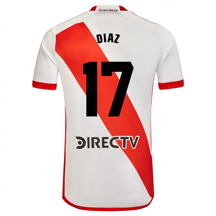 Criança Camisola Paulo Diaz #17 Branco Vermelho Principal 2024/25 Camisa