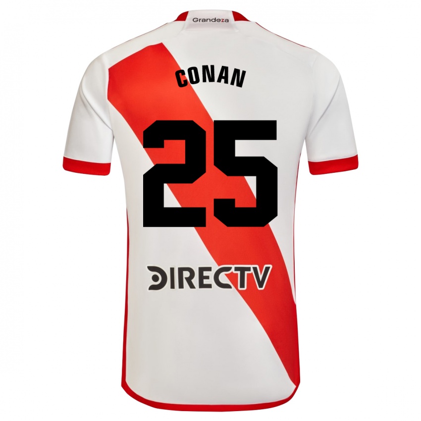 Criança Camisola Conan Ledesma #25 Branco Vermelho Principal 2024/25 Camisa