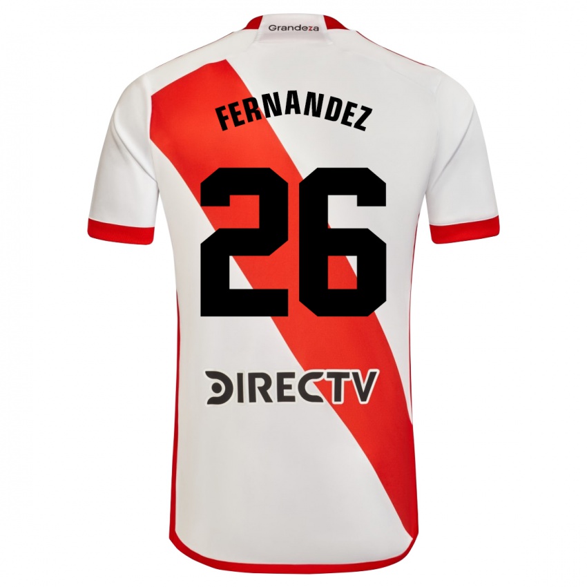 Criança Camisola Nacho Fernández #26 Branco Vermelho Principal 2024/25 Camisa