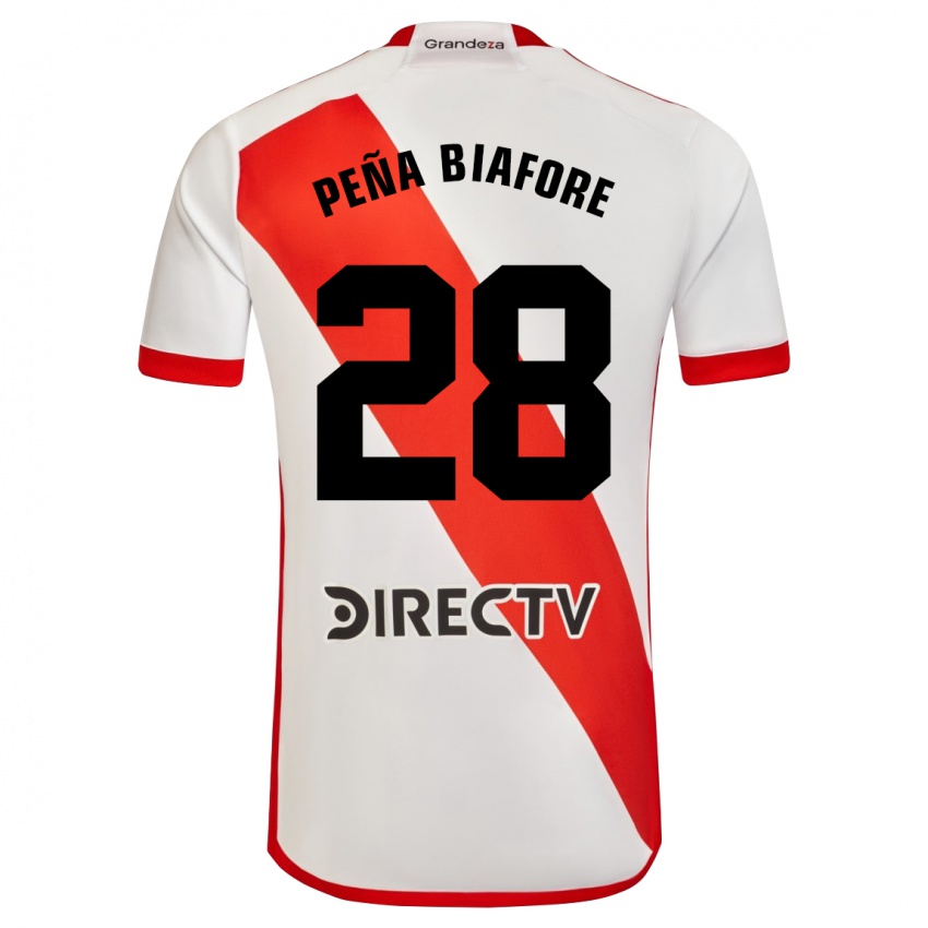 Criança Camisola Felipe Pena Biafore #28 Branco Vermelho Principal 2024/25 Camisa