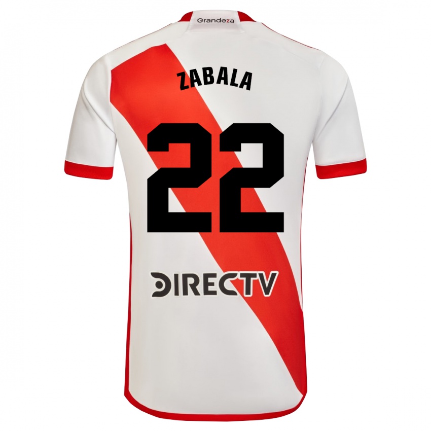 Criança Camisola Daniel Zabala #22 Branco Vermelho Principal 2024/25 Camisa