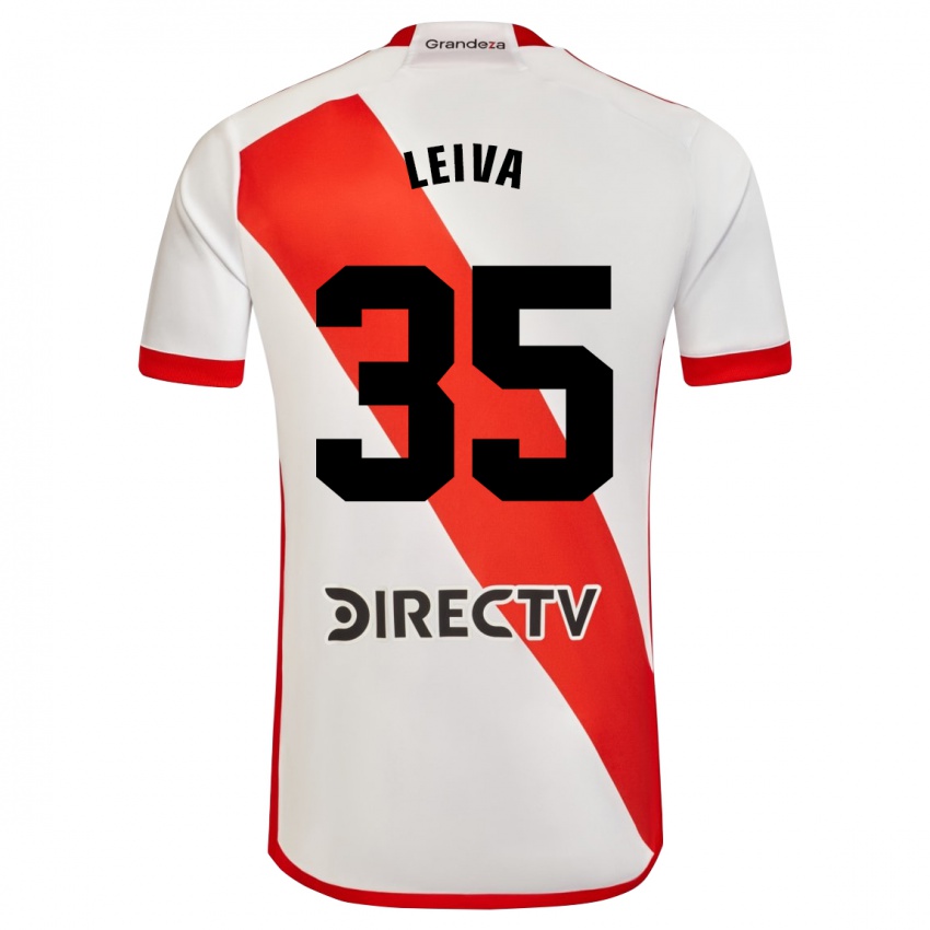 Criança Camisola Tobías Leiva #35 Branco Vermelho Principal 2024/25 Camisa