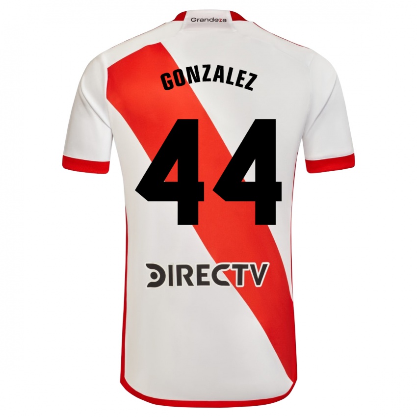 Criança Camisola Alexis González #44 Branco Vermelho Principal 2024/25 Camisa