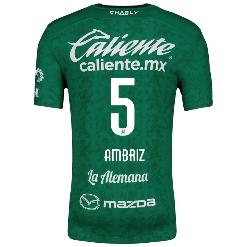 Criança Camisola Fidel Ambríz #5 Verde Branco Principal 2024/25 Camisa