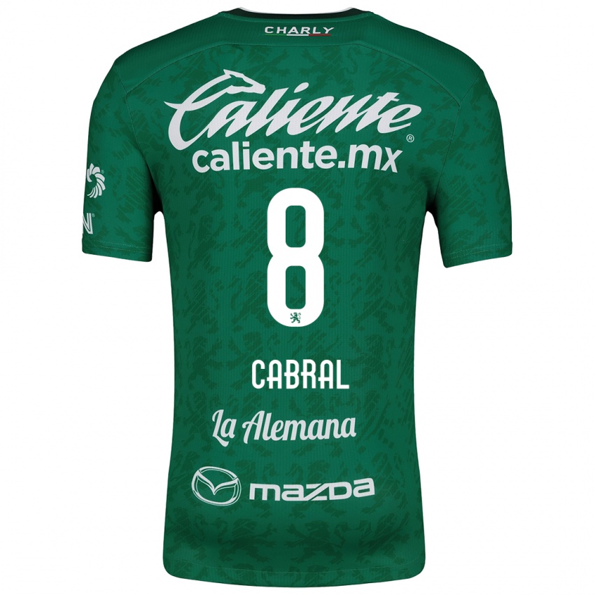 Criança Camisola Luciano Cabral #8 Verde Branco Principal 2024/25 Camisa