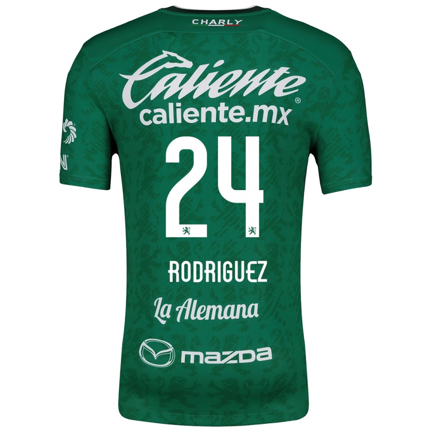 Criança Camisola Osvaldo Rodríguez #24 Verde Branco Principal 2024/25 Camisa