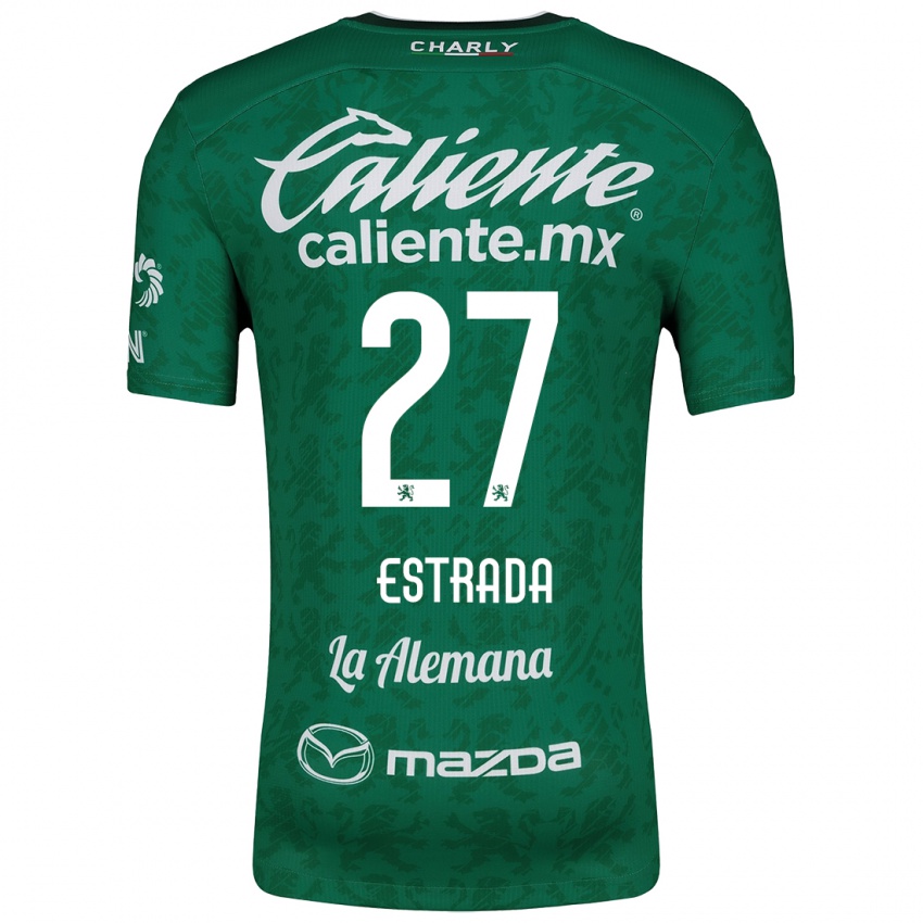 Criança Camisola Ángel Estrada #27 Verde Branco Principal 2024/25 Camisa