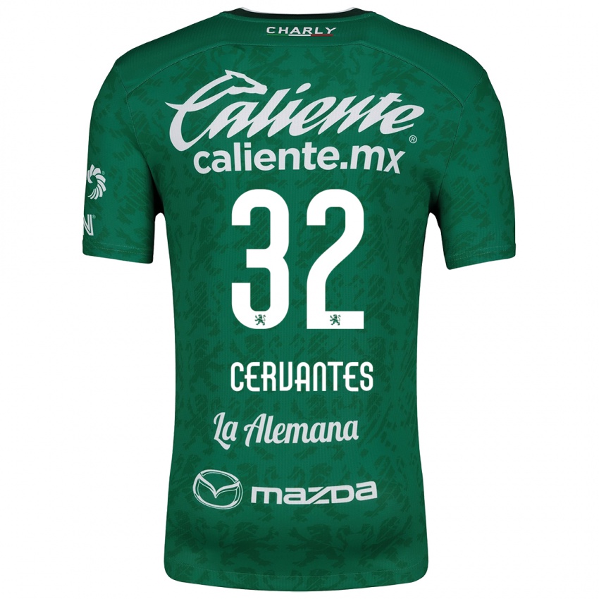 Criança Camisola Luis Cervantes #32 Verde Branco Principal 2024/25 Camisa