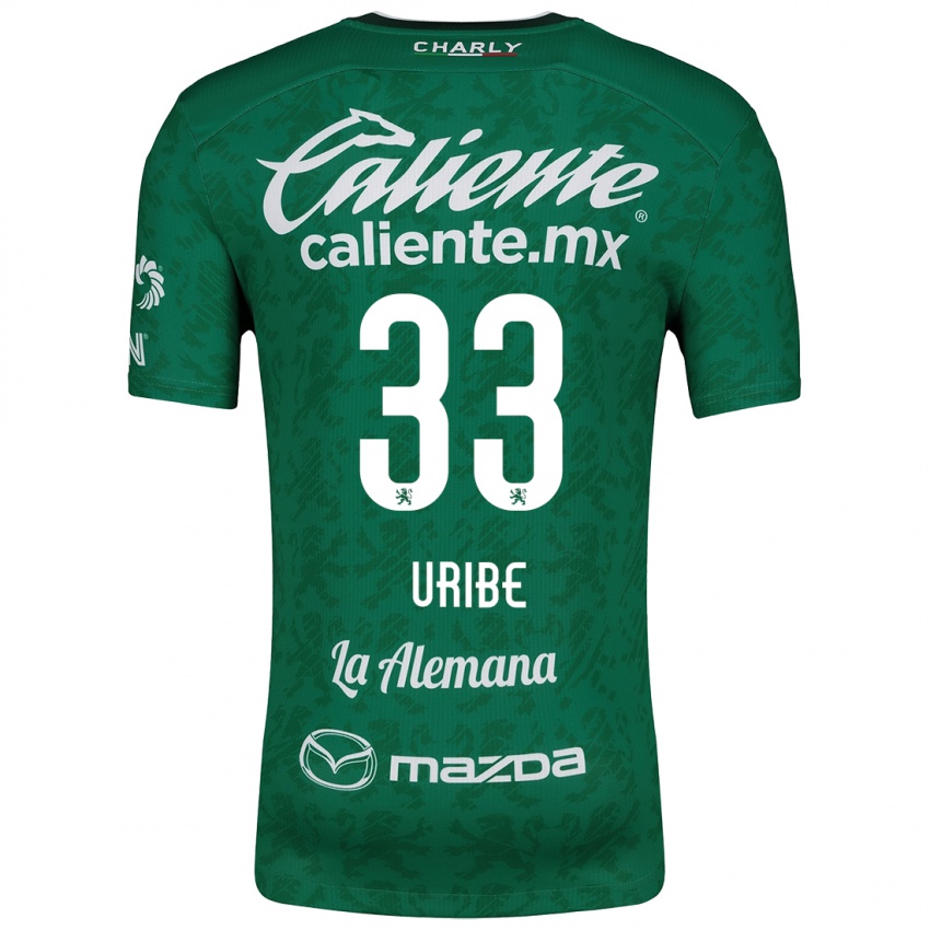 Criança Camisola Héctor Uribe #33 Verde Branco Principal 2024/25 Camisa