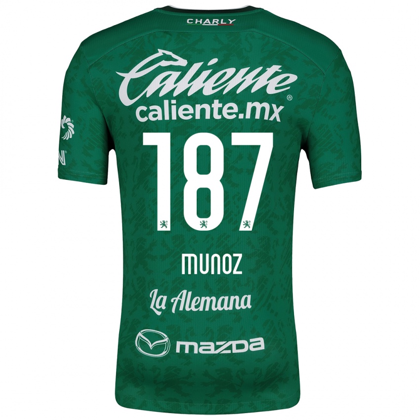 Criança Camisola Diego Muñoz #187 Verde Branco Principal 2024/25 Camisa