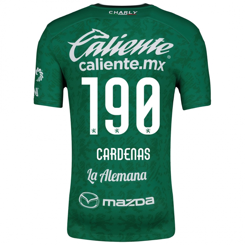 Criança Camisola Emilio Cárdenas #190 Verde Branco Principal 2024/25 Camisa