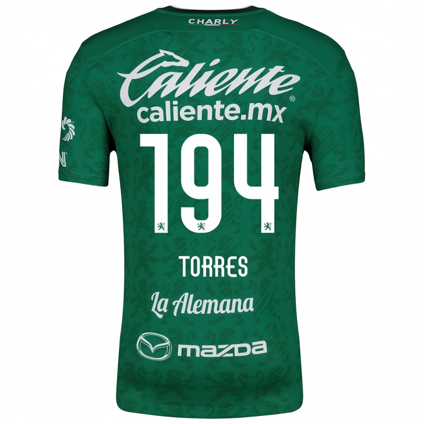 Criança Camisola Erick Torres #194 Verde Branco Principal 2024/25 Camisa