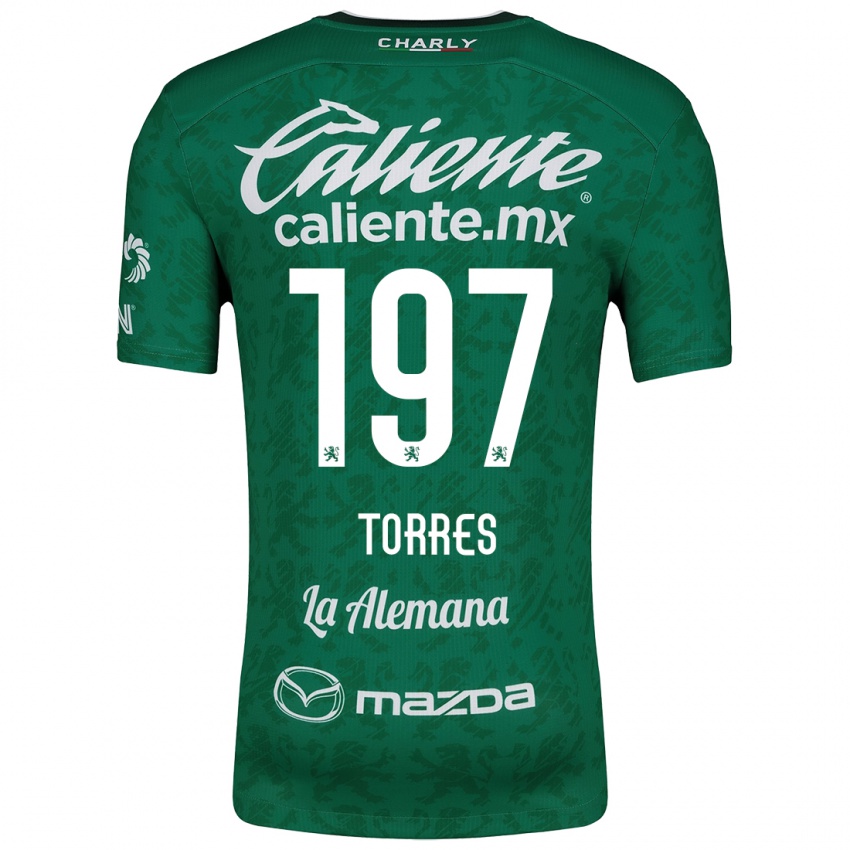 Criança Camisola Erick Torres #197 Verde Branco Principal 2024/25 Camisa