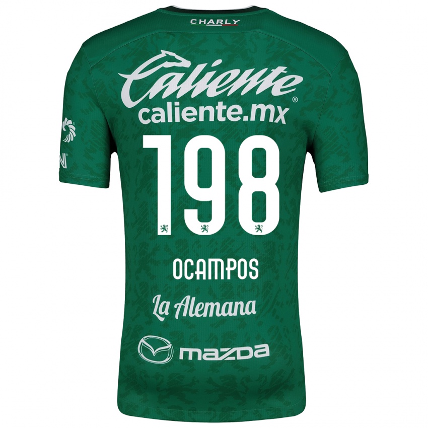 Criança Camisola Omar Ocampos #198 Verde Branco Principal 2024/25 Camisa