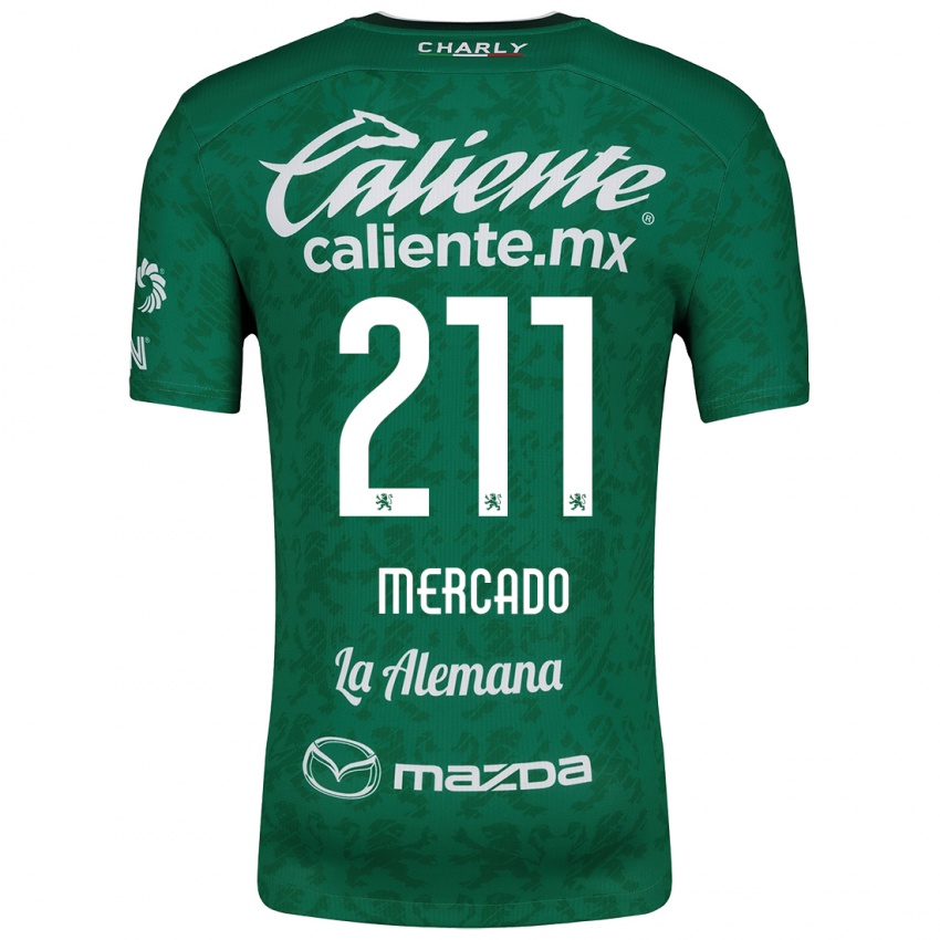 Criança Camisola Diego Mercado #211 Verde Branco Principal 2024/25 Camisa