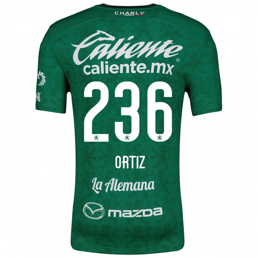 Criança Camisola Youssef Ortiz #236 Verde Branco Principal 2024/25 Camisa