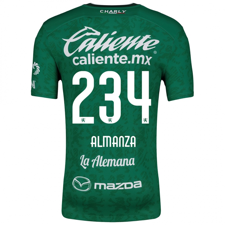 Criança Camisola Román Almanza #234 Verde Branco Principal 2024/25 Camisa