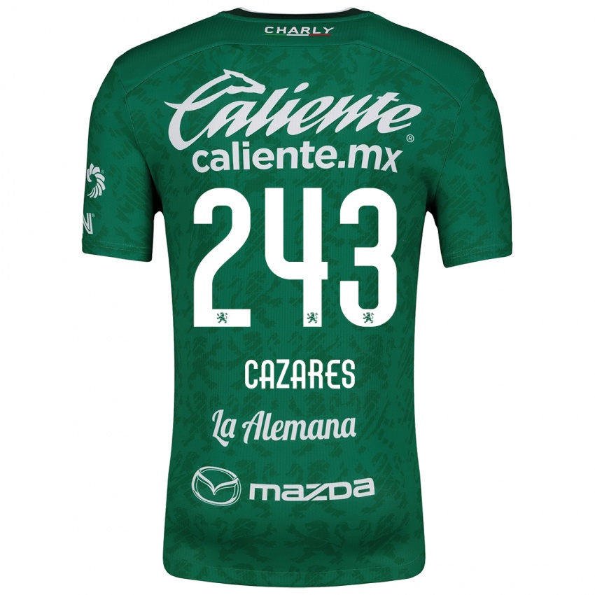 Criança Camisola Juan Cázares #243 Verde Branco Principal 2024/25 Camisa