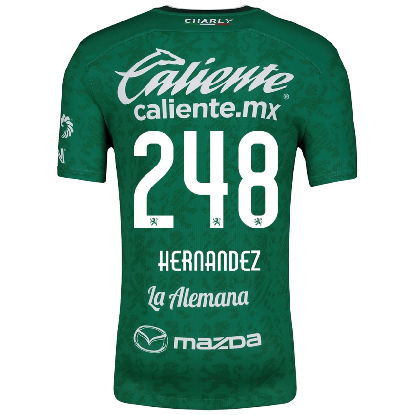 Criança Camisola Fernando Hernández #248 Verde Branco Principal 2024/25 Camisa