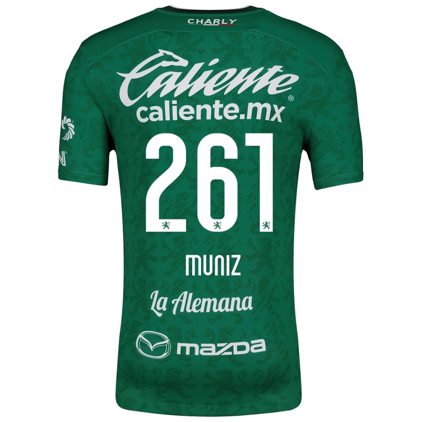 Criança Camisola César Muñiz #261 Verde Branco Principal 2024/25 Camisa