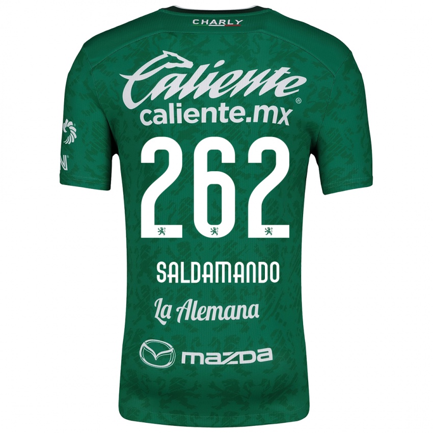 Criança Camisola José Saldamando #262 Verde Branco Principal 2024/25 Camisa