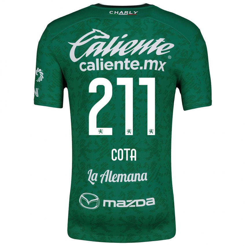 Criança Camisola Luis Cota #211 Verde Branco Principal 2024/25 Camisa