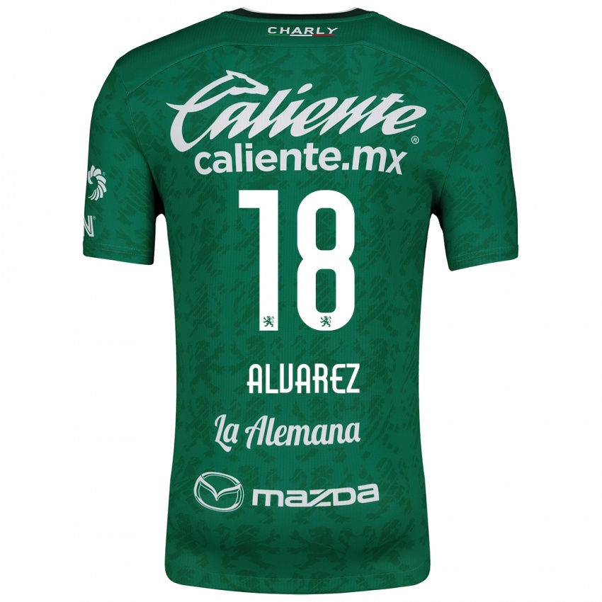 Criança Camisola Yazmin Álvarez #18 Verde Branco Principal 2024/25 Camisa