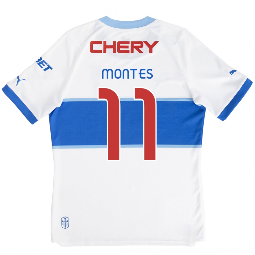 Criança Camisola Clemente Montes #11 Branco Azul Principal 2024/25 Camisa