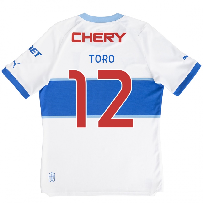 Criança Camisola Ian Toro #12 Branco Azul Principal 2024/25 Camisa